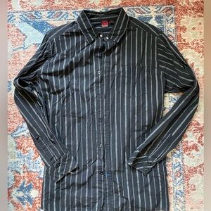 Burnside Unique Black and Gray Casual Button Down Shirt
